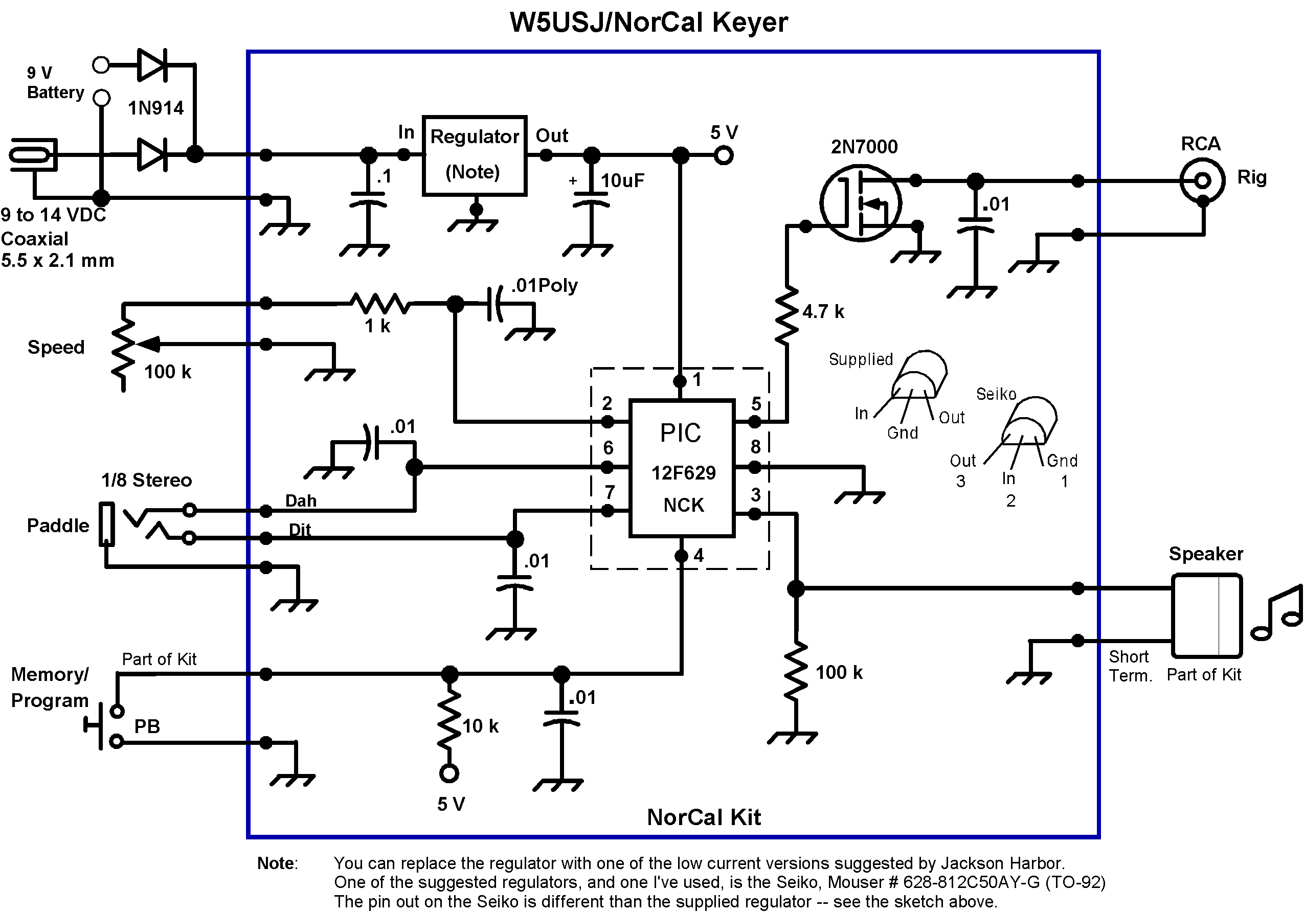 W5USJ Keyer Schematic